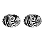 Animal Cute Pattern Art Zebra Cufflinks (Oval)