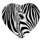Animal Cute Pattern Art Zebra Heart Ornament (2 Sides)
