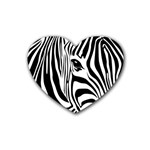 Animal Cute Pattern Art Zebra Rubber Coaster (Heart) 