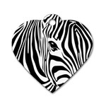 Animal Cute Pattern Art Zebra Dog Tag Heart (Two Sides)