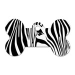 Animal Cute Pattern Art Zebra Dog Tag Bone (Two Sides)