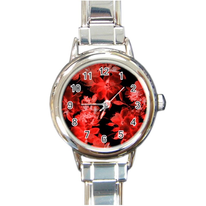 Red roses  Round Italian Charm Watch
