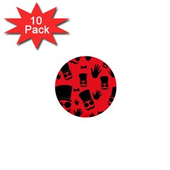 Gentlemen - Red 1  Mini Buttons (10 Pack)  by Valentinaart