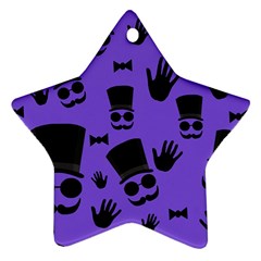 Gentleman Purple Pattern Star Ornament (two Sides)  by Valentinaart