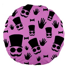 Gentleman - Pink Pattern Large 18  Premium Round Cushions by Valentinaart
