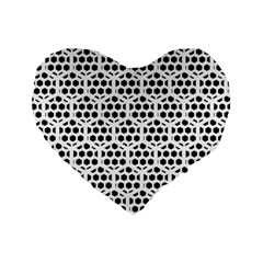 Seamless Honeycomb Pattern Standard 16  Premium Flano Heart Shape Cushions by Amaryn4rt