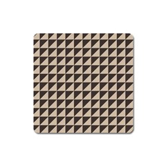 Brown Triangles Background Pattern  Square Magnet by Amaryn4rt