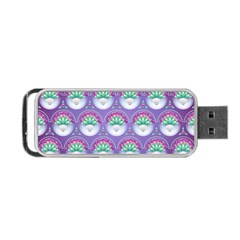 Background Floral Pattern Purple Portable Usb Flash (one Side) by Amaryn4rt