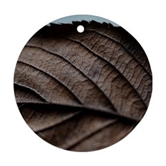Leaf Veins Nerves Macro Closeup Round Ornament (two Sides)  by Amaryn4rt