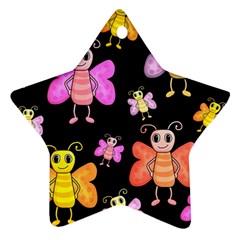 Cute Butterflies, Colorful Design Star Ornament (two Sides)  by Valentinaart