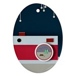 Camera Vector Illustration Oval Ornament (Two Sides)