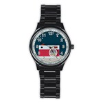 Camera Vector Illustration Stainless Steel Round Watch