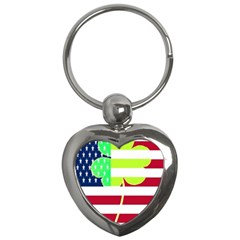 Usa Ireland American Flag Shamrock Irish Funny St Patrick Country Flag  Key Chains (heart)  by yoursparklingshop