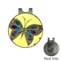 Butterfly Mosaic Yellow Colorful Hat Clips With Golf Markers by Amaryn4rt