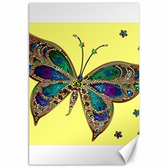 Butterfly Mosaic Yellow Colorful Canvas 12  X 18   by Amaryn4rt