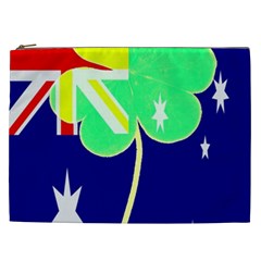 Irish Australian Australia Ireland Shamrock Funny St Patrick Flag Cosmetic Bag (xxl)  by yoursparklingshop
