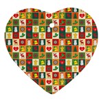 Pattern Christmas Patterns Ornament (Heart) 
