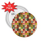 Pattern Christmas Patterns 2.25  Buttons (10 pack) 