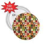 Pattern Christmas Patterns 2.25  Buttons (100 pack) 