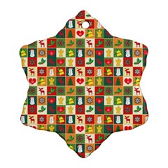 Pattern Christmas Patterns Snowflake Ornament (2-side) by Amaryn4rt