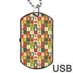 Pattern Christmas Patterns Dog Tag USB Flash (Two Sides) 