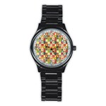 Pattern Christmas Patterns Stainless Steel Round Watch