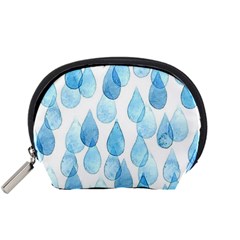 Cute Blue Rain Drops Accessory Pouches (small)  by Brittlevirginclothing
