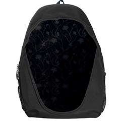 Dark Silevered Flowers Pattern Backpack Bag by Brittlevirginclothing