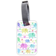 Elephant Pastel Pattern Luggage Tags (one Side)  by Valentinaart