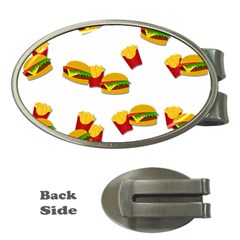 Hamburgers And French Fries  Money Clips (oval)  by Valentinaart