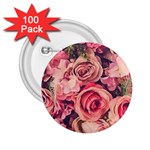 Beautiful pink roses 2.25  Buttons (100 pack) 
