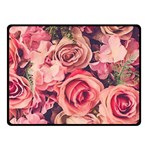 Beautiful pink roses Double Sided Fleece Blanket (Small) 