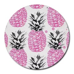 Pink Pineapple Round Mousepads by Brittlevirginclothing