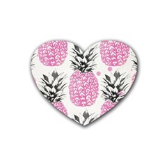 Pink Pineapple Heart Coaster (4 Pack)  by Brittlevirginclothing
