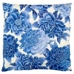 Blue Flower Large Cushion Case (two Sides) by Brittlevirginclothing