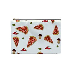 Pizza Pattern Cosmetic Bag (medium)  by Valentinaart