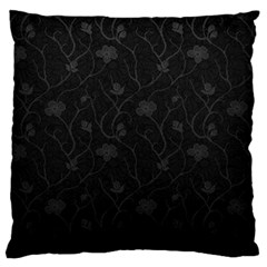 Dark Silvered Flower Large Flano Cushion Case (one Side) by Brittlevirginclothing