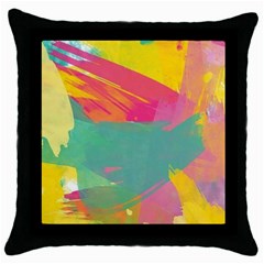 Paint Brush Throw Pillow Case (black) by Brittlevirginclothing