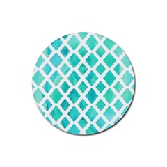 Blue Mosaic Rubber Round Coaster (4 Pack)  by Brittlevirginclothing