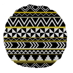 Black Bohemian Large 18  Premium Flano Round Cushions by Brittlevirginclothing