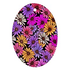 Floral Pattern Oval Ornament (two Sides) by Amaryn4rt