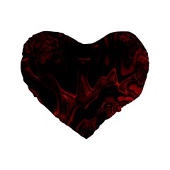 Fractal Red Black Glossy Pattern Decorative Standard 16  Premium Heart Shape Cushions by Amaryn4rt
