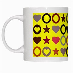 Heart Circle Star Seamless Pattern White Mugs by Amaryn4rt