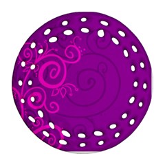 Floraly Swirlish Purple Color Ornament (round Filigree) by Amaryn4rt