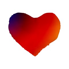 Rainbow Background Standard 16  Premium Heart Shape Cushions by Amaryn4rt