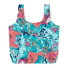 Map Full Print Recycle Bags (l)  by Brittlevirginclothing