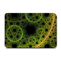 Abstract Circles Yellow Black Small Doormat  by Amaryn4rt