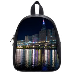 Cleveland Building City By Night School Bags (small)  by Amaryn4rt