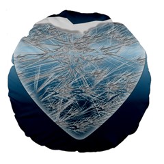 Frozen Heart Large 18  Premium Flano Round Cushions by Amaryn4rt