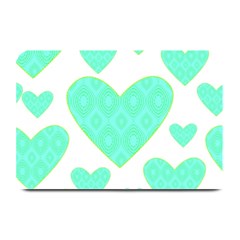 Green Heart Pattern Plate Mats by Amaryn4rt